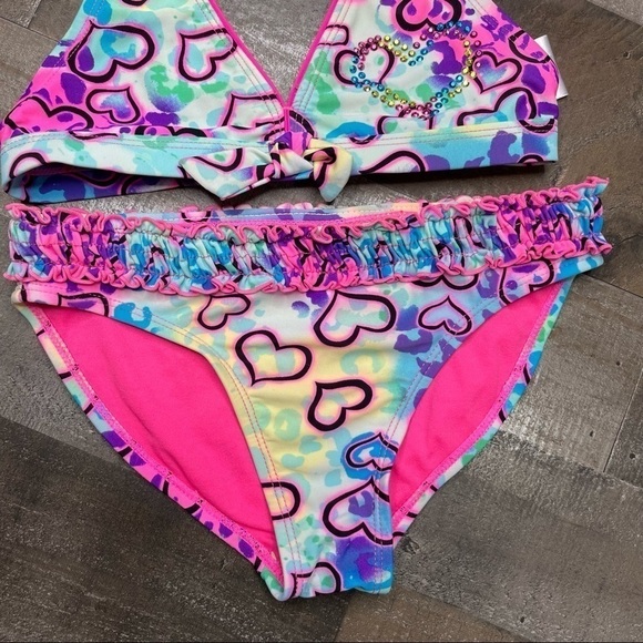 Angel Beach Heart Pattern Bikini Set size 8 - Picture 3 of 9